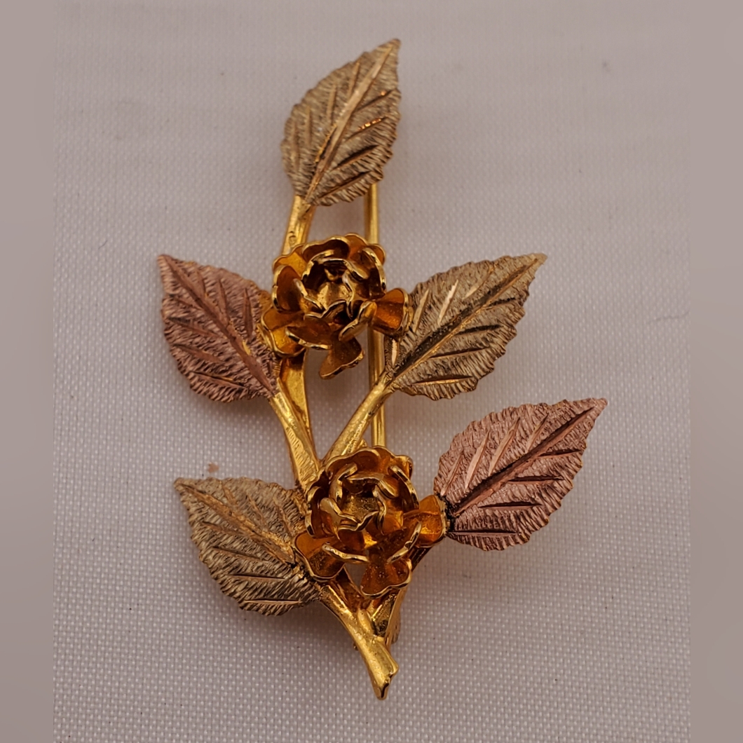 10k 12k Black Hills Gold Brooch J. Co
